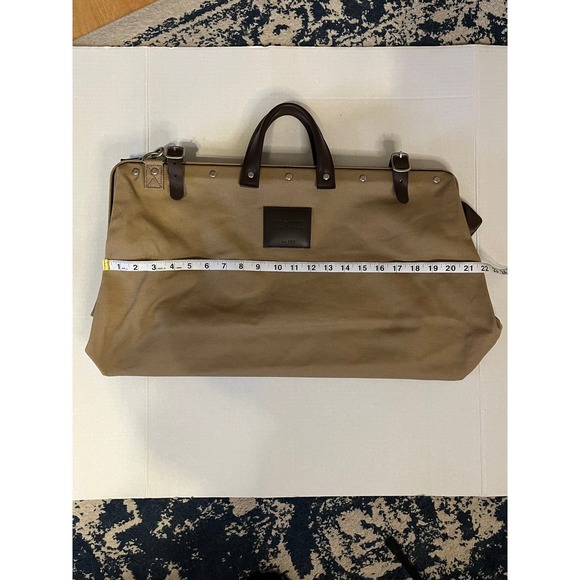 Line of Trade No. 0312 Tan Canvas Leather Trim Weekender Duffel Bag Mens Travel - Picture 9 of 11